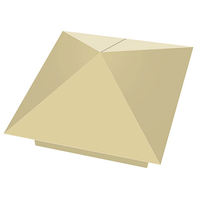 Колпак металлический RAL1014 Бежевый на столб заборный 1,5х1,5 кирпича размер под посадку 400х400мм