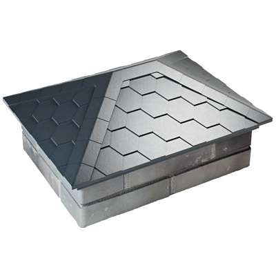 Колпак ZKING EVEREST 520х390мм на столб 2х1.5 кирпича Серый Графит