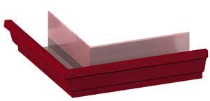 Угол желоба 120х86 наружный RAL P363 (Вишня) фото Центр Металлокровли