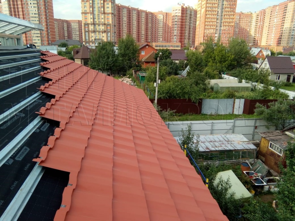 Металлочерепица Геркулес 8004 терракотовый Стальной Бархат от Центра Металокровли в Петропавловске-Камчатском