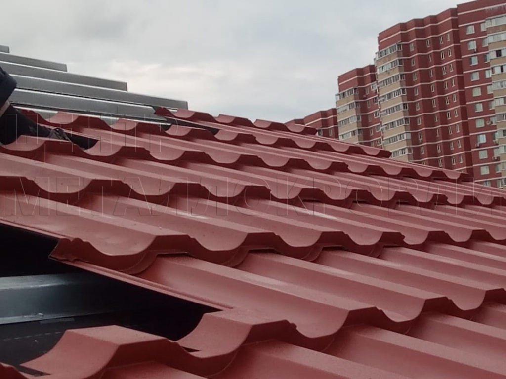 Металлочерепица Геркулес 8004 терракотовый Стальной Бархат от Центра Металлокровли в Петропавловске-Камчатском