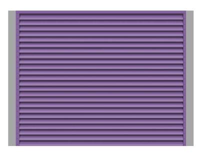 Секция забора жалюзи из ламелей жалюзи ЭКО-Z RAL4005 Сиреневый с металлическими столбами анфас
