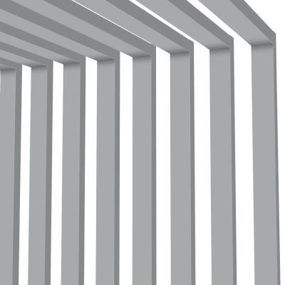 Декоративные рейки металлические RAL7004 Серый на стенах и потолке в сборе