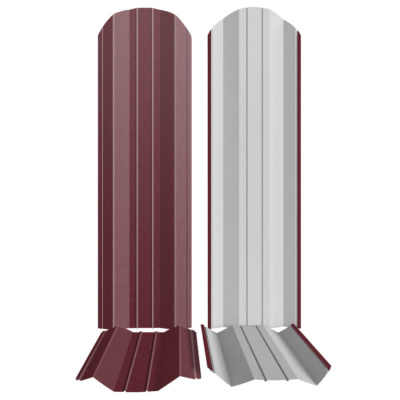 Штакетник металлический ЭКО М-образный 95мм RAL3005 Красное вино Стальной бархат фото профиля